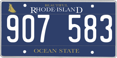 RI license plate 907583