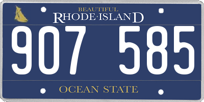 RI license plate 907585