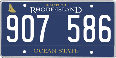 RI license plate 907586