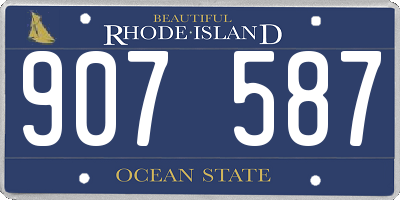 RI license plate 907587