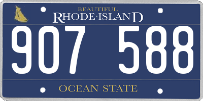 RI license plate 907588