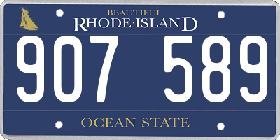 RI license plate 907589
