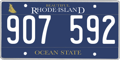 RI license plate 907592