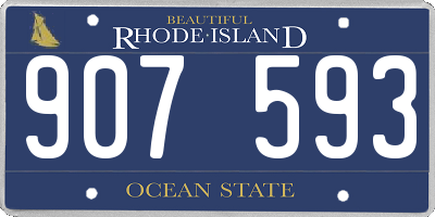 RI license plate 907593
