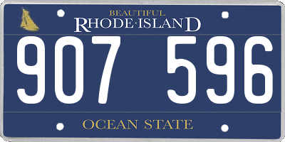 RI license plate 907596