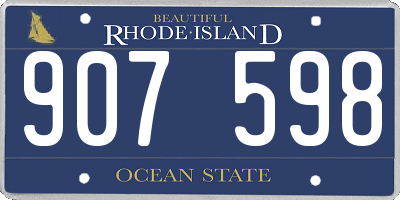RI license plate 907598