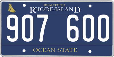 RI license plate 907600