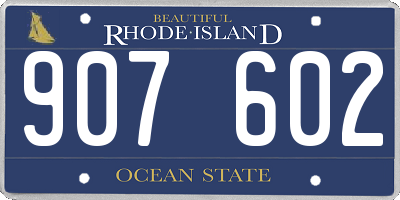 RI license plate 907602
