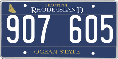 RI license plate 907605