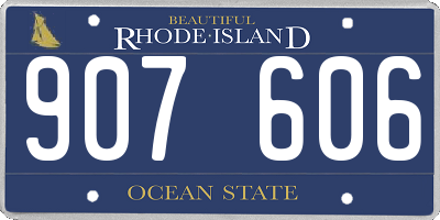 RI license plate 907606