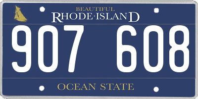 RI license plate 907608