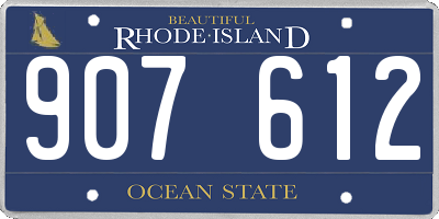 RI license plate 907612