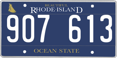 RI license plate 907613
