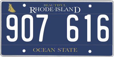 RI license plate 907616