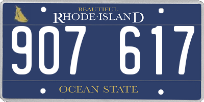 RI license plate 907617