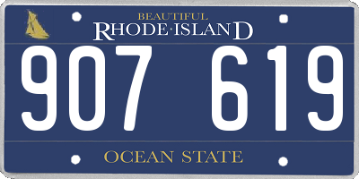 RI license plate 907619