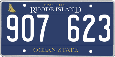 RI license plate 907623