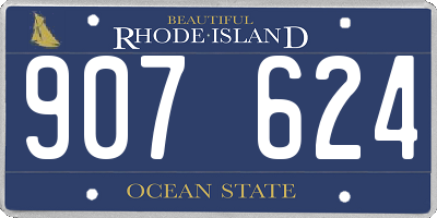 RI license plate 907624
