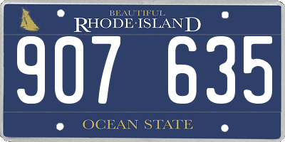 RI license plate 907635