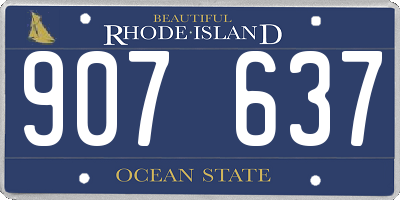 RI license plate 907637