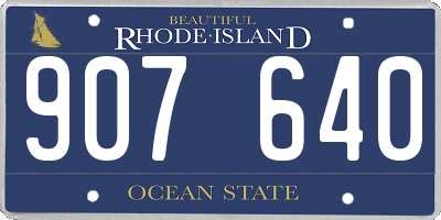 RI license plate 907640