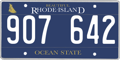 RI license plate 907642