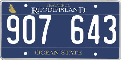 RI license plate 907643