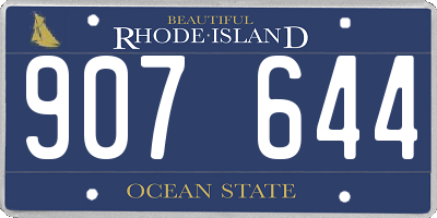RI license plate 907644