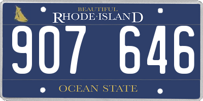 RI license plate 907646