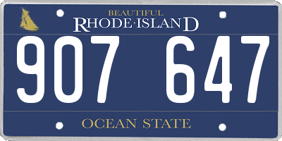 RI license plate 907647