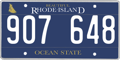 RI license plate 907648