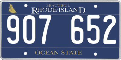 RI license plate 907652