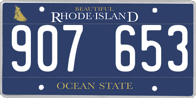 RI license plate 907653