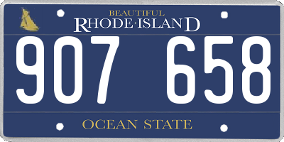 RI license plate 907658