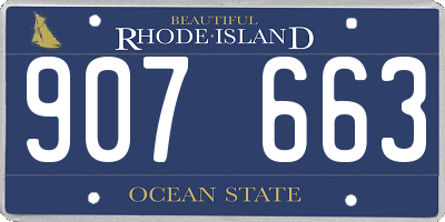 RI license plate 907663