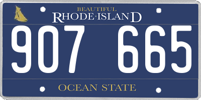 RI license plate 907665