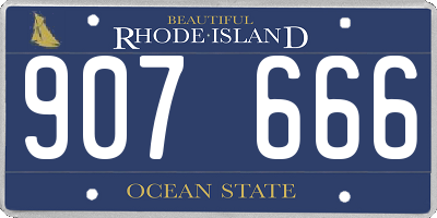RI license plate 907666