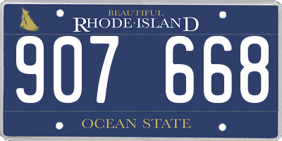 RI license plate 907668
