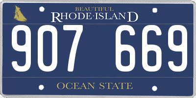 RI license plate 907669