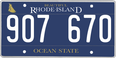 RI license plate 907670
