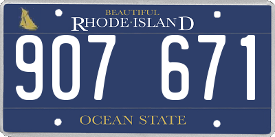 RI license plate 907671