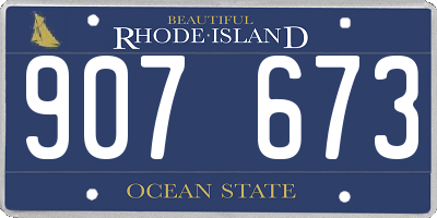 RI license plate 907673