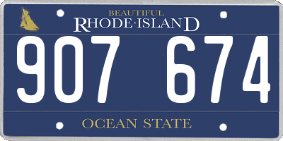 RI license plate 907674
