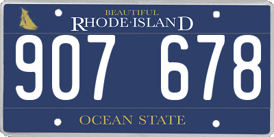 RI license plate 907678