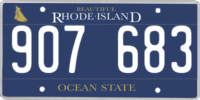 RI license plate 907683