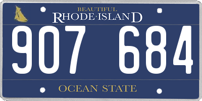 RI license plate 907684