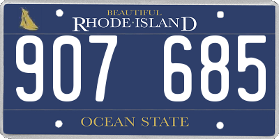RI license plate 907685