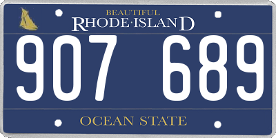 RI license plate 907689