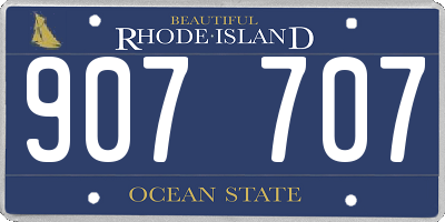 RI license plate 907707