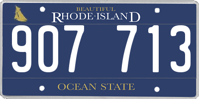 RI license plate 907713